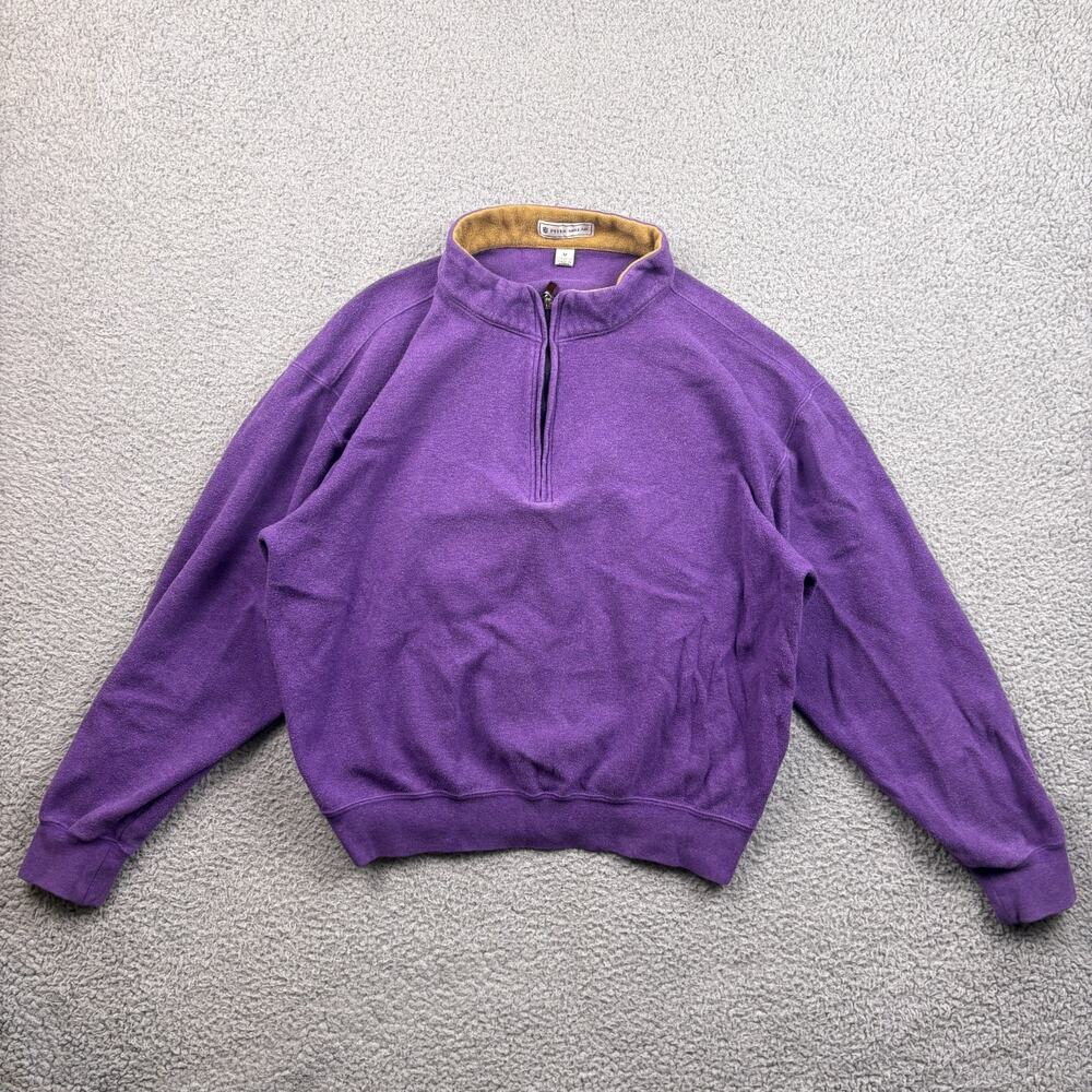 Peter Millar 1/4 Zip Mens Medium Purple Long Sleeve Pullover Sweatshirt